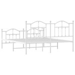 vidaXL Cadre de lit métal sans matelas et pied de lit blanc 183x213 cm
