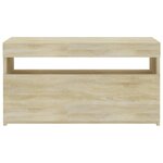 vidaXL Meuble TV avec lumières LED Chêne sonoma 75x35x40 cm