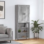 vidaXL Buffet haut Sonoma gris 69 5x34x180 cm Bois d'ingénierie
