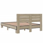 vidaXL Cadre de lit chêne sonoma 120x200 cm bois d'ingénierie et métal