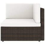 vidaXL Salon de jardin 9 Pièces avec coussins Marron Résine tressée