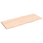vidaXL Dessus de table bois chêne massif non traité bordure assortie