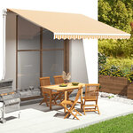 vidaXL Tissu de remplacement pour auvent Jaune et blanc 4 5x3 5 m