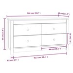 vidaXL Armoire latérale 100x40x54 cm Bois de pin massif