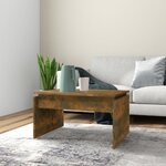 vidaXL Table basse Chêne fumé 68x50x38 cm Bois d'ingénierie