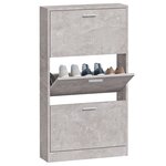 vidaXL Armoire à chaussures Gris béton 59x17x108 cm Bois d'ingénierie