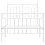 vidaXL Cadre de lit métal sans matelas avec pied de lit blanc 90x190cm