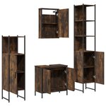 vidaXL Ensemble de meubles de salle de bain 4 Pièces Chêne fumé Bois