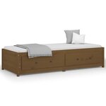 vidaXL Lit de jour sans matelas marron miel 90x200 cm bois pin massif