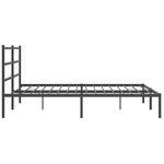 vidaXL Cadre de lit métal sans matelas et tête de lit noir 180x200 cm