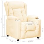vidaXL Fauteuil inclinable Crème Similicuir