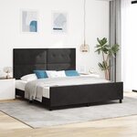Cadre de lit en velours noir vidaXL 180x200 cm