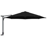 vidaXL Parasol de terrasse Noir Polyester  Acier enduit de poudre Grand