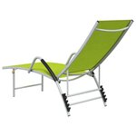 vidaXL Chaise longue Textilène et aluminium Vert