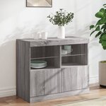 vidaXL Buffet avec lumières LED sonoma gris 81x37x67 cm