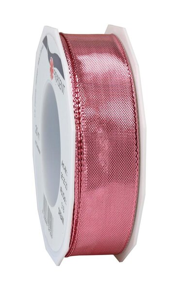 Ruban lurex laitonné devon 20-m-rouleau 25 mm  rose