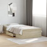 vidaXL Cadre de lit avec tiroirs sans matelas chêne sonoma 90x200 cm