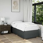 vidaXL Cadre de lit sans matelas gris foncé simple tissu
