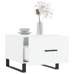 vidaXL Table basse blanc brillant 50x50x40 cm bois d'ingénierie
