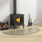 vidaXL Plaque de verre de cheminée Demi-rond 1200x500 mm