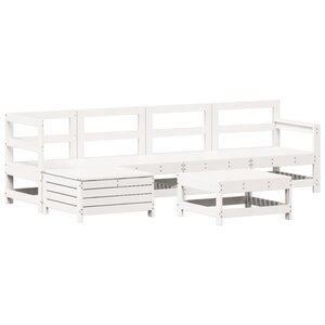 vidaXL Salon de jardin 6 Pièces blanc bois de pin massif