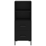 vidaXL Buffet haut Noir 34 5x34x180 cm Bois d'ingénierie