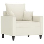 vidaXL Fauteuil avec repose-pied Crème 60 cm Velours