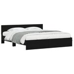 vidaXL Cadre de Lit avec Tête de Lit Chêne Noir 180x200 cm Bois Reconstitué