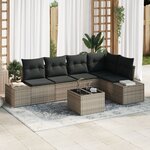 vidaXL Ensemble de canapé de jardin 5 pièces avec coussins noir poly rattan