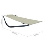 vidaXL Lit de jardin Crème 200x90 cm Acier