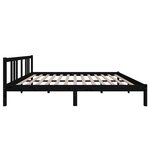 vidaXL Cadre de lit Noir Bois massif 160x200 cm