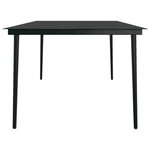 vidaXL Ensemble à manger de jardin avec coussins 9 Pièces noir