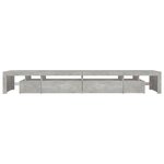 vidaXL Meuble TV avec lumières LED Gris béton 290x36 5x40 cm