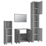 vidaXL Ensemble de meubles de salle de bain 4 Pièces Sonoma gris