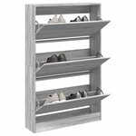 vidaXL Meuble à chaussures sonoma gris 80x21x125 5cm bois d'ingénierie