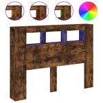 vidaXL Tête de lit à LED chêne fumé 140x18 5x103 5cm bois d'ingénierie