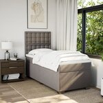 vidaXL Sommier à lattes de lit avec matelas Taupe 80x200 cm Tissu