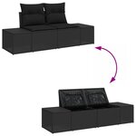 vidaXL Ensemble de 5 Pièces de Canapé de Jardin avec Coussins en Poly Rattan Noir