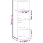 vidaXL Buffet chêne fumé 40x41x124 cm bois d'ingénierie