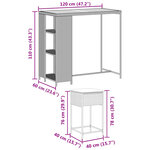 vidaXL Ensemble de bar de jardin 5 Pièces avec coussins noir poly rotin