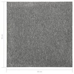 vidaXL Dalles de tapis de sol 20 Pièces 5 m² 50x50 cm Gris