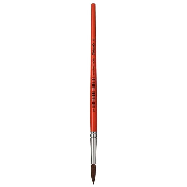 Pinceau Pelikan Série 23 N°11 - Pointe Ronde en Poils de Poney Naturels - Manche en Bois Verni - Virole en Aluminium Antirouille