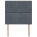 Tête de lit capitonnée gris foncé 90 cm en velours