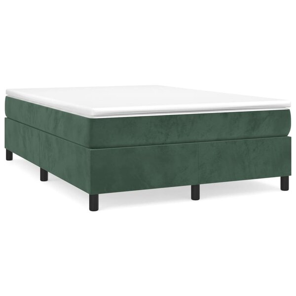 vidaXL Sommier à lattes de lit et matelas Vert foncé 140x190cm Velours