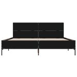 vidaXL Cadre de lit noir 135x190 cm bois d'ingénierie et métal
