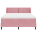 Lit à ressort vidaXL avec matelas Rose 140x190 cm Velours