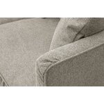 Canapé fixe 4 places CONSTANCE - Tissu beige - Pied en bois massif - 212 x 87 x 93 cm