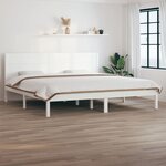 vidaXL Cadre de lit Blanc Bois de pin massif 200x200 cm