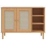 vidaXL Buffet SENJA aspect rotin marron 112x40x80cm bois massif de pin