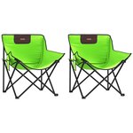 vidaXL Chaise de camping avec poche pliable lot de 2 vert